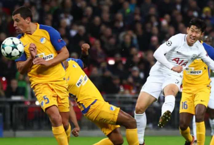 Heung-Min Son Tottenham Hotspur Pemain Tottenham Hotspur, Heung-Min Son, saat mencetak gol kedua bagi timnya ke gawang APOEL dalam ajang fase grup Liga Champions (7/12)