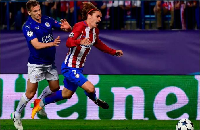 Marc Albrighton - Antoine Griezmann Marc Albrighton dan Antoine Griezmann - Atletico Madrid vs Leicester City