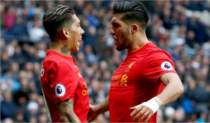 Roberto Firmino dan Emre Can Roberto Firmino dan Emre Can