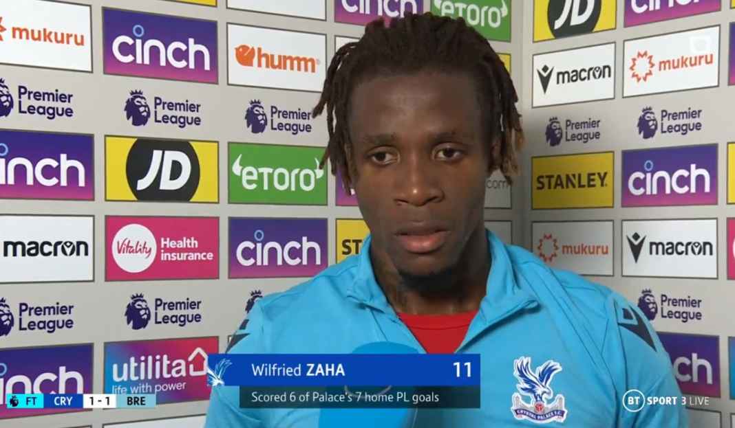 Zaha kesal dengan main bertahan Palace Wilfried Zaha Kesal Dengan Cara Main Pengecut Crystal Palace Usai Ditahan Brentford
