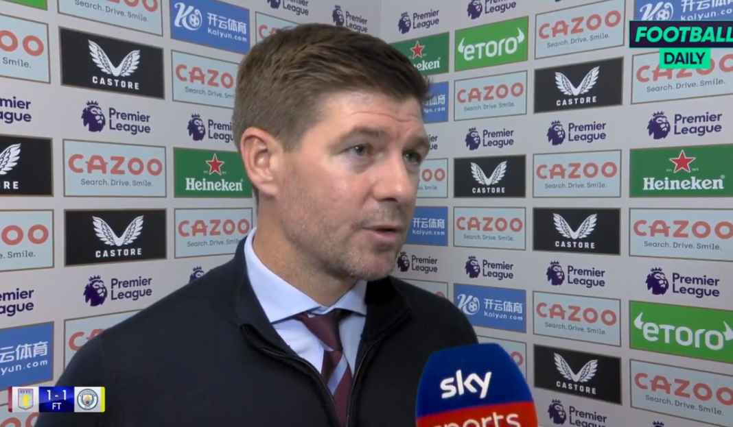 Gerrard bicarakan hasil imbang Villa Steven Gerrard Ungkap Rahasia Taktik Usai Aston Villa Tahan Imbang Manchester City