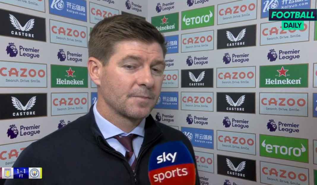 Gerrard tak senang gol Coutinho dianulir Steven Gerrard Kesal Dengan Kegoblokan Hakiki Wasit Saat Villa Imbangi Man City