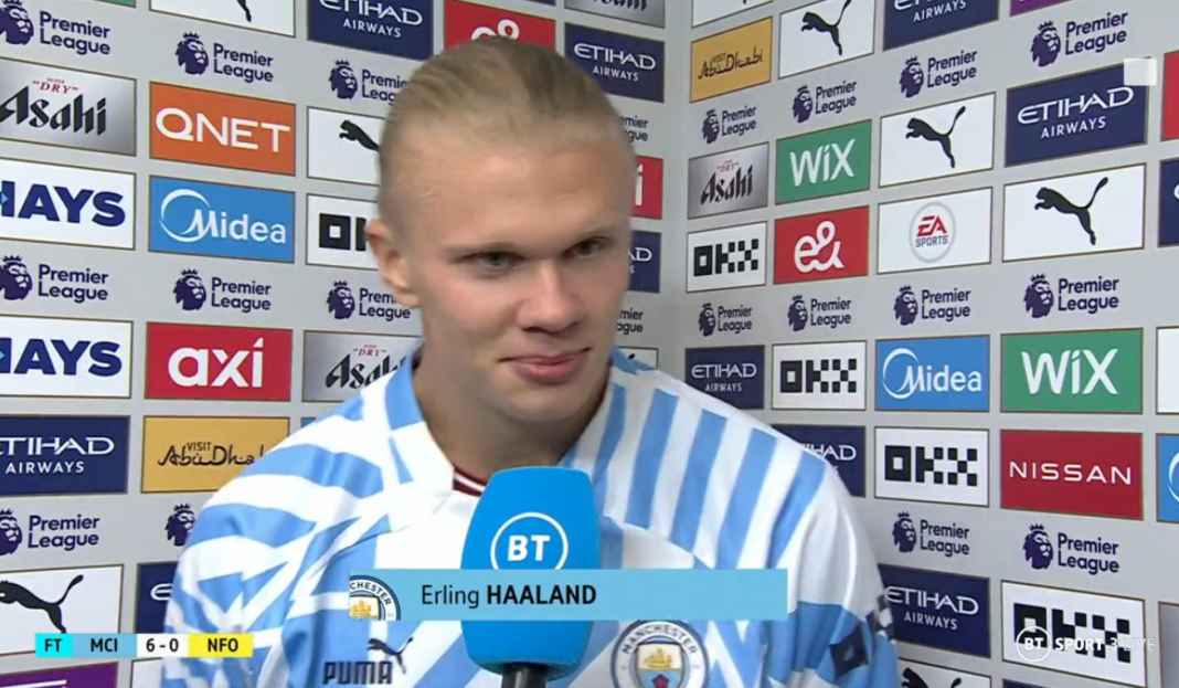 Haaland usai hattrick vs Forest Cetak Hattrick Beruntun, Erling Haaland : Luar Biasa, Itulah Alasan Saya Datang ke Sini!
