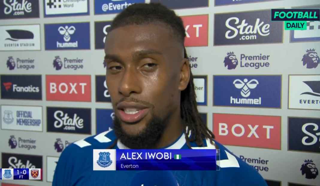 Iwobi usai kemenangan Everton Alex Iwobi Ungkap Dampak Manajer Frank Lampard Bagi Kemajuannya di Everton