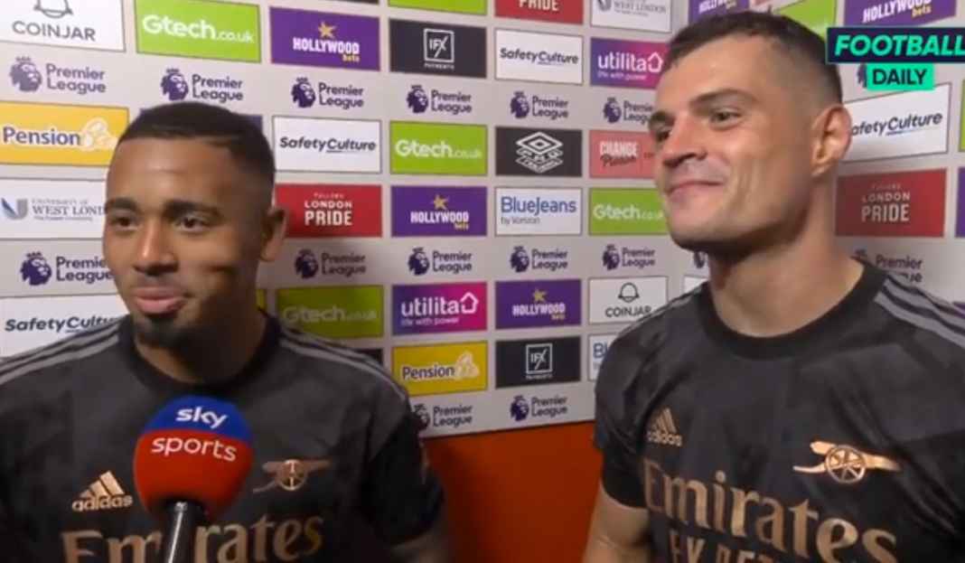 Jesus senang main bareng Xhaka Gabriel Jesus Persembahkan Selebrasi Gol Untuk Vinicius, Senang Main Bareng Granit Xhaka