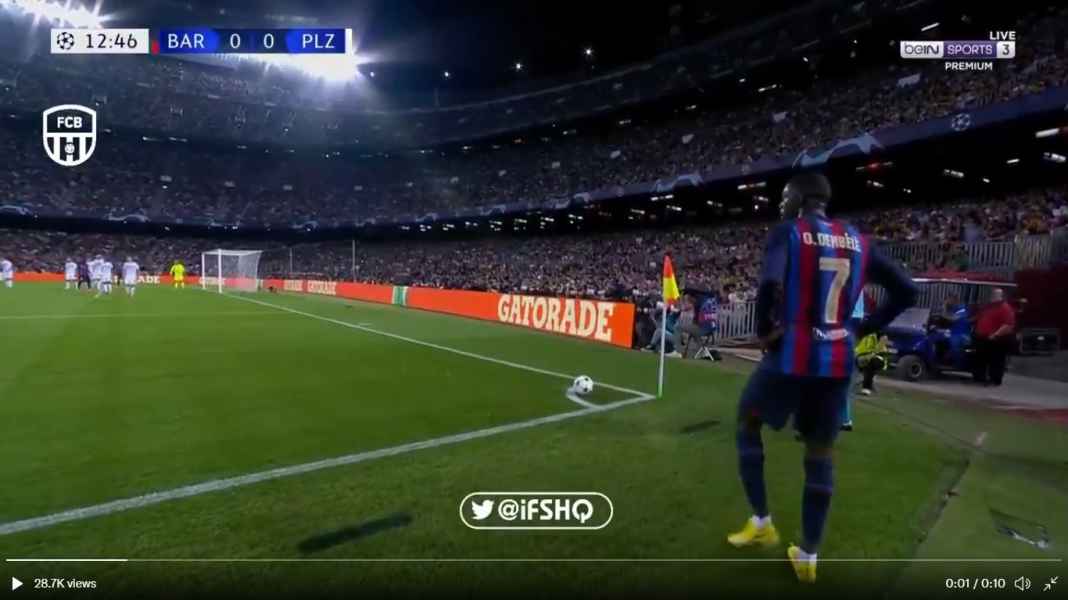 Sepak pojok Ousmane Dembele Tiga Gol Mudah Barcelona, Masih Akan Ada Gol-gol Tambahan ke Gawang Plzen