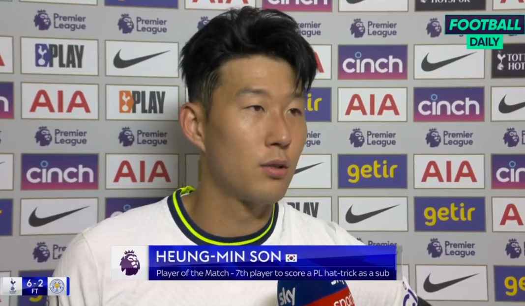 Son bicarakan hattricknya ke gawang Leicester Son Heung-Min Akui Dua Gol Pertamanya ke Gawang Leicester Hasil Latihan Rutin