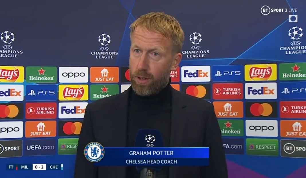 Graham Potter tentang kemenangan Chelsea Graham Potter Akui Chelsea Beruntung AC Milan Dipaksa Main Dengan 10 Pemain