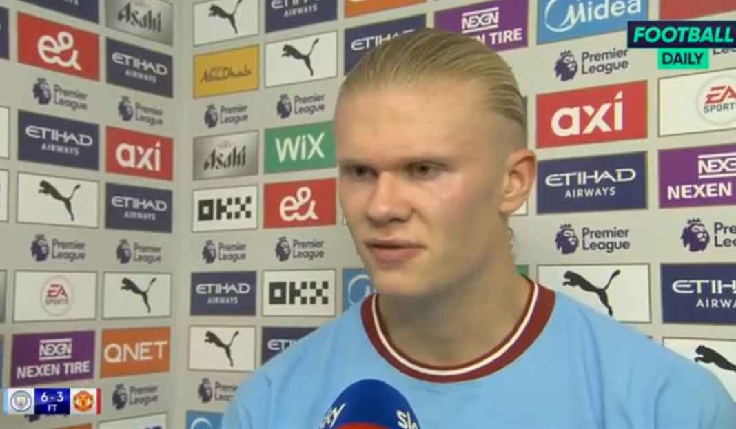 Haaland bicarakan hattricknya Haaland Bangga Bukan Main Punya Tim Agresif dan Haus Gol Seperti Manchester City