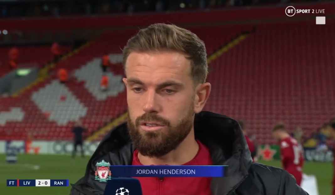 Henderson usai kemenangan Liverpool Jordan Henderson Senang Liverpool Lewati Masa Sulit Usai Kemenangan Atas Rangers