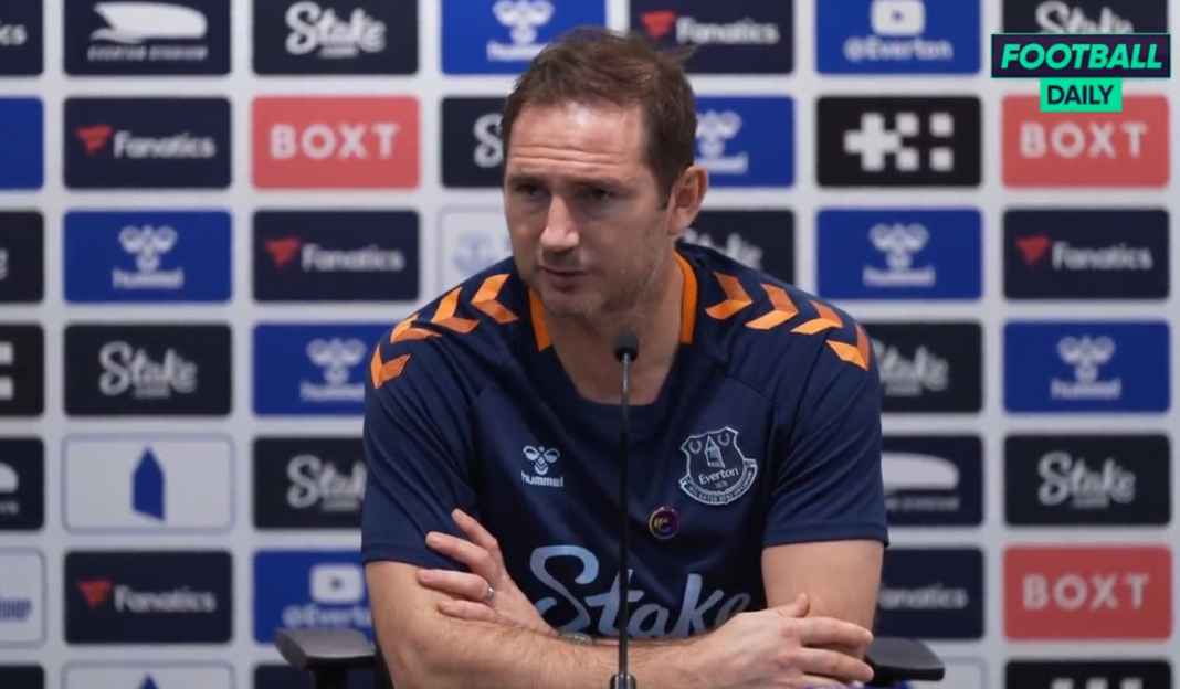 Lampard di konferensi pers Everton Frank Lampard Update Kondisi Kebugaran Everton Jelang Laga Kontra Fulham