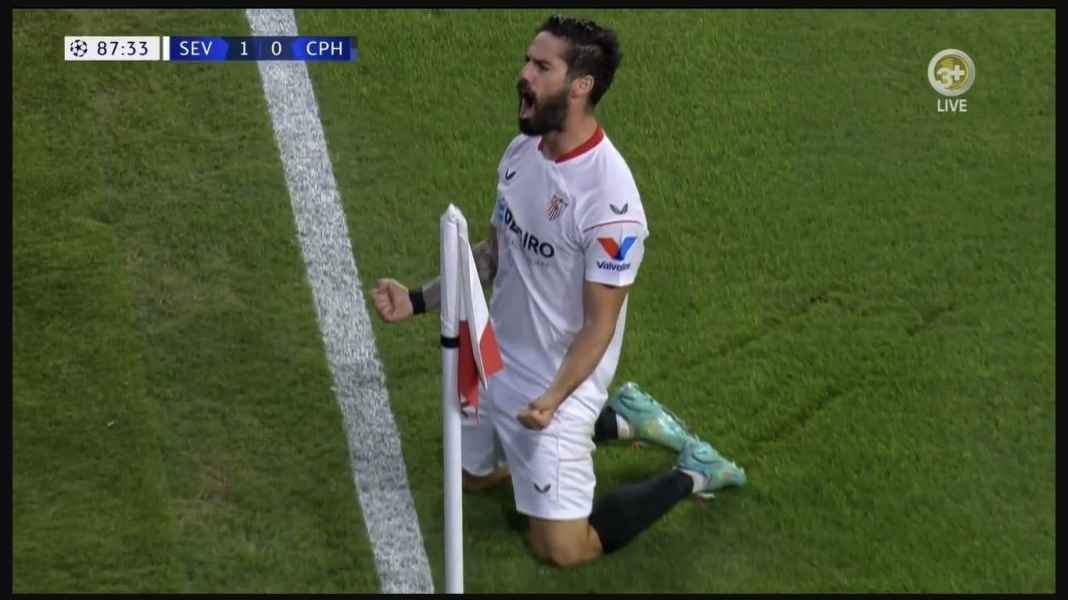 Perayaan gol Isco lawan Copenhagen Apa Arti Kemenangan Sevilla 3-0 atas FC Copenhagen Bagi Dortmund vs Man City