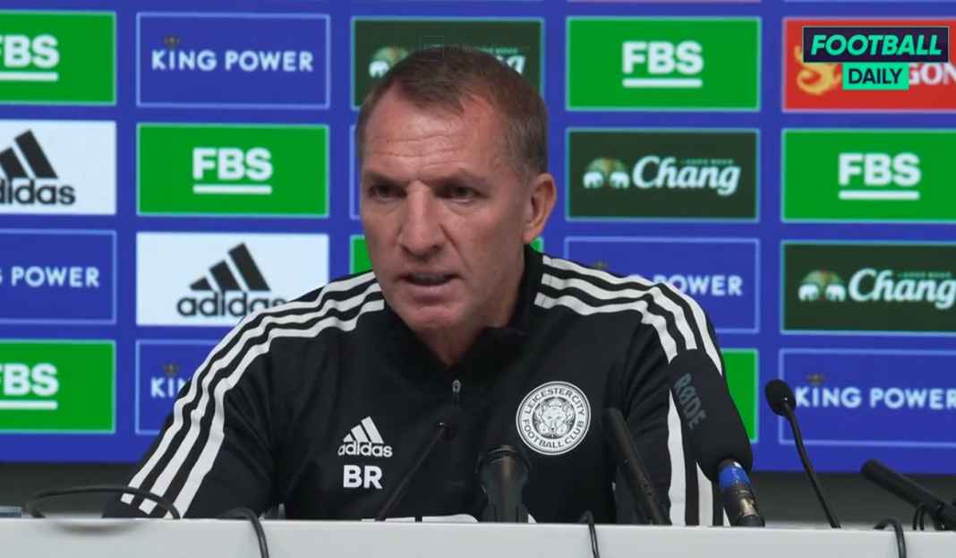 Rodgers dalam konferensi pers Brendan Rodgers Konfirmasi Dua Pemain Cedera Jelang Leicester vs Bournemouth