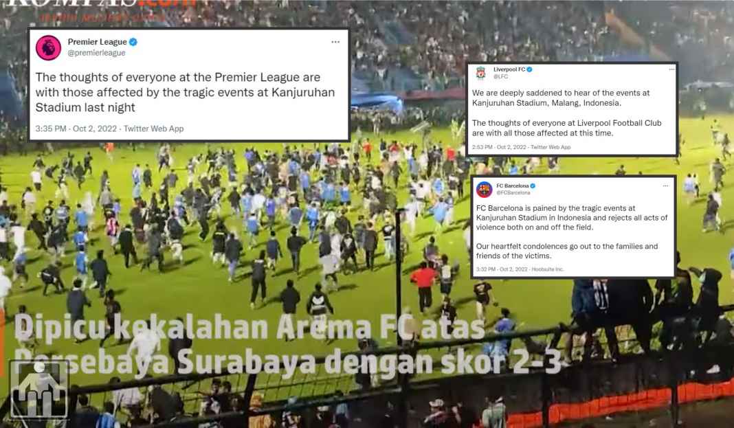 Ucapan-Ucapan Bela Sungkawa dari Klub-Klub Sepak Bola Eropa Untuk Tragedi Kanjuruhan