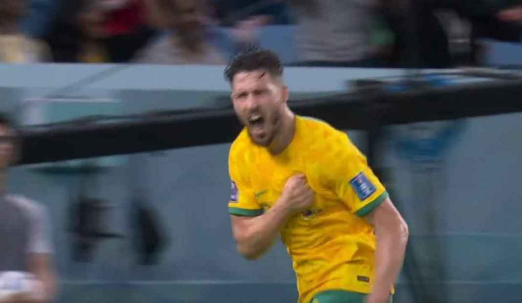 Gol Mathew Leckie ke gawang Denmark mengantarkan Asutralia lolos ke babak 16 besar Piala Dunia 2022