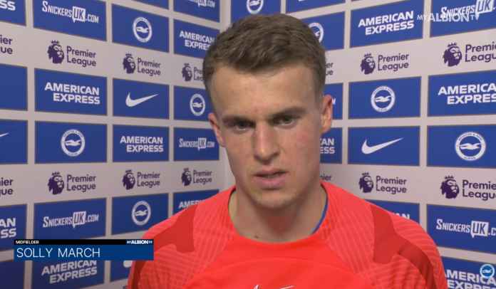 Marsch klaim timnya layak dapat penalti Solly March Frustrasi Dengan Kekalahan Brighton, Klaim Timnya Layak Dapat Penalti