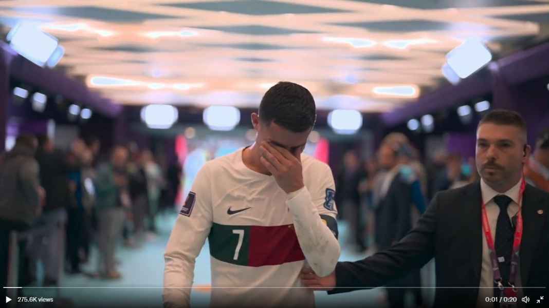 Cristiano Ronaldo Menangis di Lorong Stadion Usai Kekalahan di Tangan Maroko Cristiano Ronaldo menangis di lorong stadion usai kekalahan Portugal di tangan Maroko