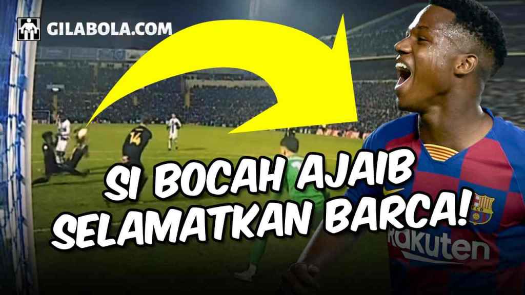 Ansu Fati Pahlawan Barcelona, Loloskan Blaugrana ke 16 Besar Copa del Rey - gilabola