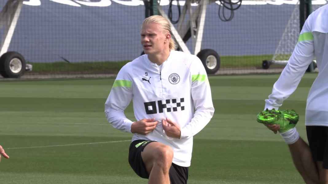 Erling Haaland, Manchester City Erling Haaland di lapangan latihan Manchester City
