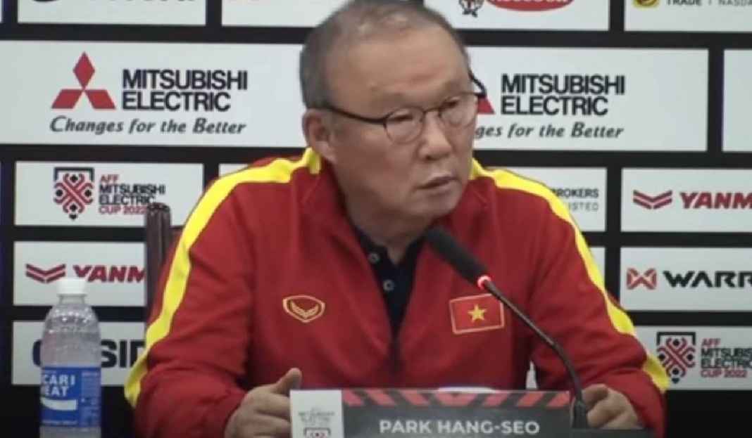 Park Hang-seo Sedang Konferensi Pers Laga Vietnam vs Thailand di Final Piala AFF 2022 Hadapi Thailand di Final Leg Pertama Piala AFF 2022, Park Hang-seo: Waktunya Vietnam Balas Dendam!