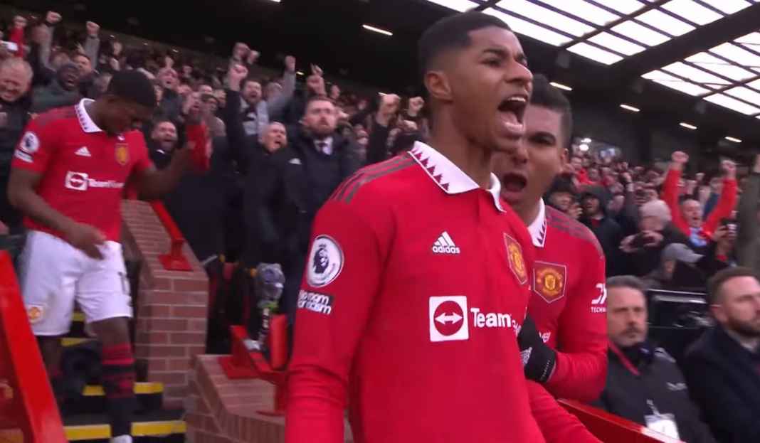 Rashford dan Casemiro rayakan kemenangan Manchester United Tandang ke Selhurst Park, Manchester United Incar 10 Menang Beruntun dan Posisi Ketiga Klasemen