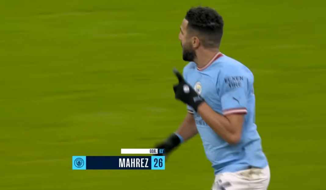 Riyad Mahrez rayakan gol ke gawang Spurs Piala FA : Big Match Duel Guru Murid, Pep Guardiola vs Mikel Arteta, Siapa Menang?