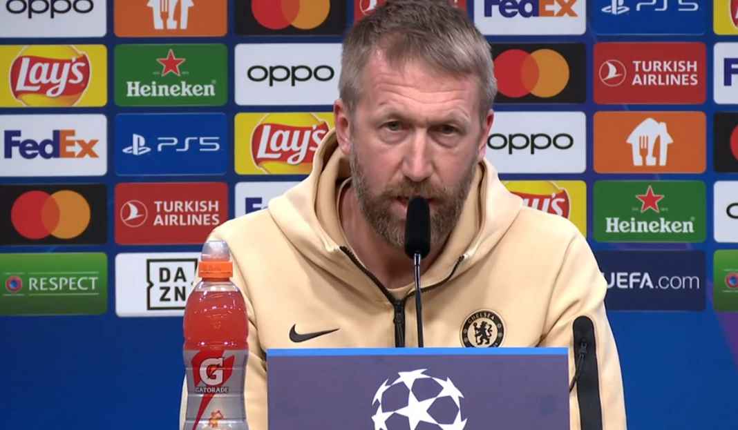 Graham Potter dalam konferensi pers Chelsea Graham Potter Antusias Sambut Laga Fase Gugur Liga Champions Pertamanya di Chelsea