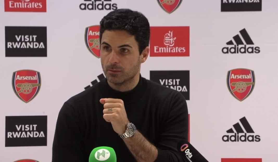 Mikel Arteta di konferensi pers Arsenak Mikel Arteta Sesali Blunder Pemainnya Usai Kekalahan Arsenal dari Manchester City