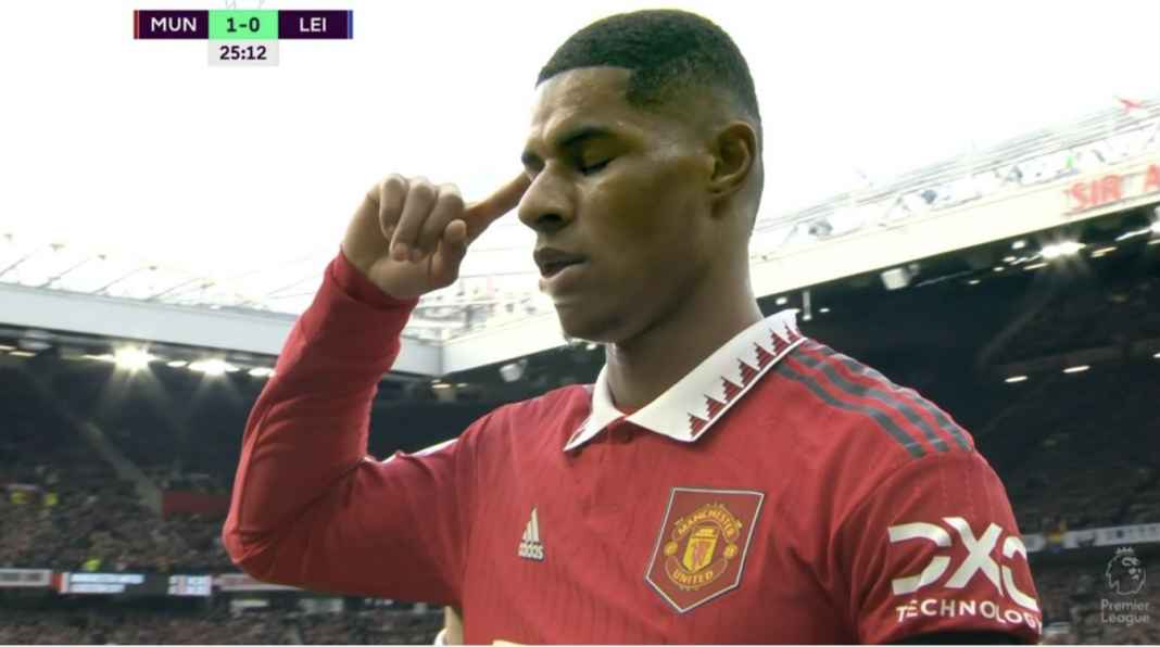 Perayaan gol Marcus Rashford 14 Pertandingan Liga Inggris Tersisa, Manchester United 3 Poin di Bawah City