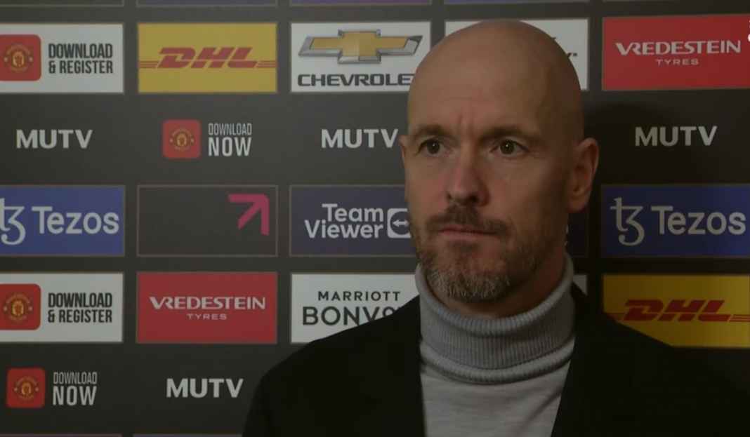 Wawancara Erik ten Hag usai pertandingan Erik ten Hag Nilai Kinerja Babak Pertama Manchester United Buruk, Babak Kedua Hebat
