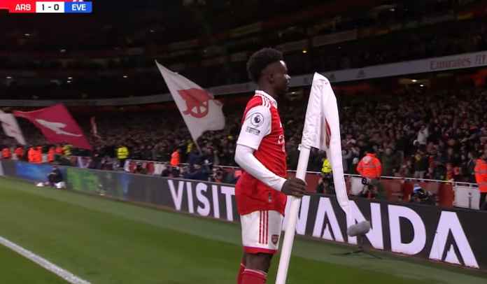 Bukayo Saka rayakan gol pembuka Arsenal Prediksi Arsenal vs Bournemouth, Peluang Besar The Gunners Jaga Keunggulan Lima Poin