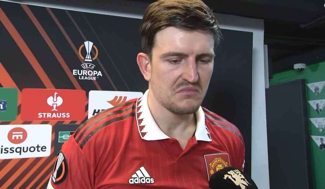 Harry Maguire di konferensi pers pasca pertandingan Harry Maguire Klaim Manchester United Tampil Bagus dan Profesional Kontra Real Betis