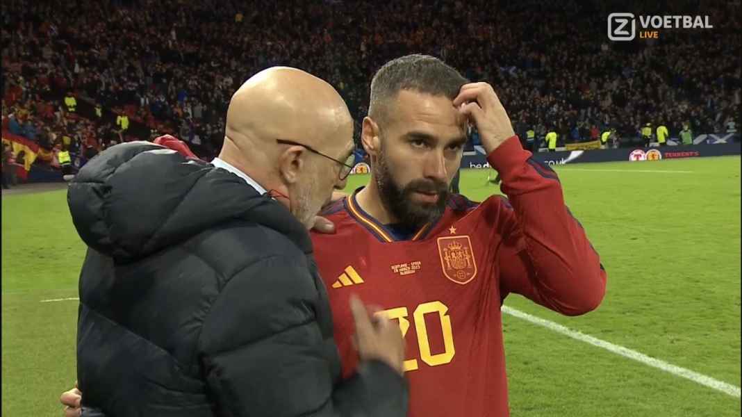 Luis de la Fuente, Dani Carvajal, timnas Spanyol Pengganti Luis Enrique di Timnas Spanyol Rasakan Kekalahan Pertama