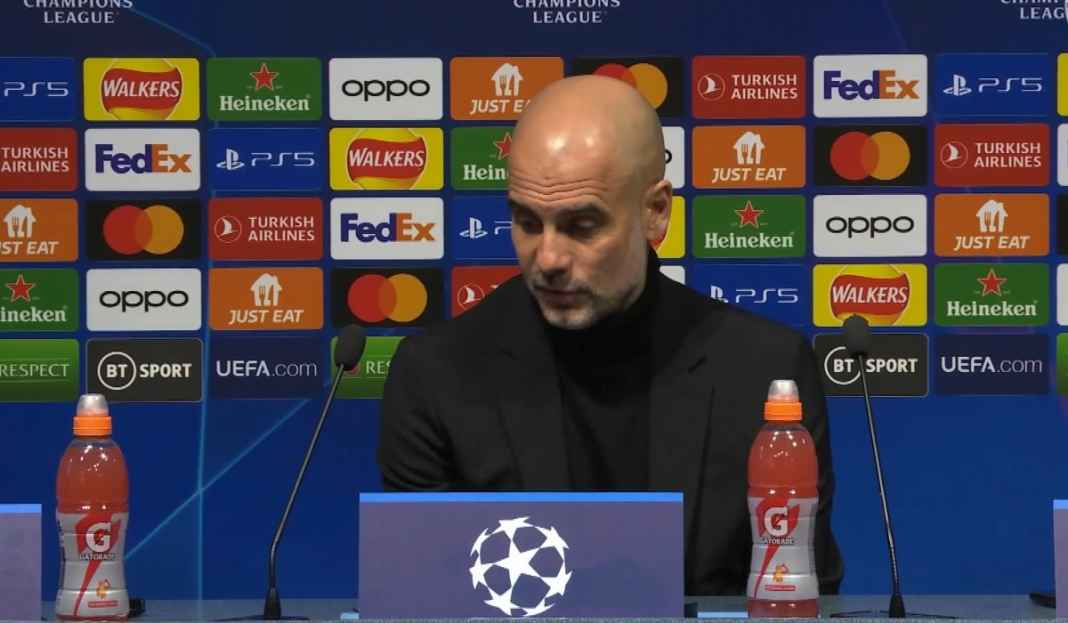 Pep Guardiola di konferensi pers pasca pertandingan Pep Guardiola Ungkap Hal Paling Menyenangkan Usai Kemenangan 7-0 Manchester City