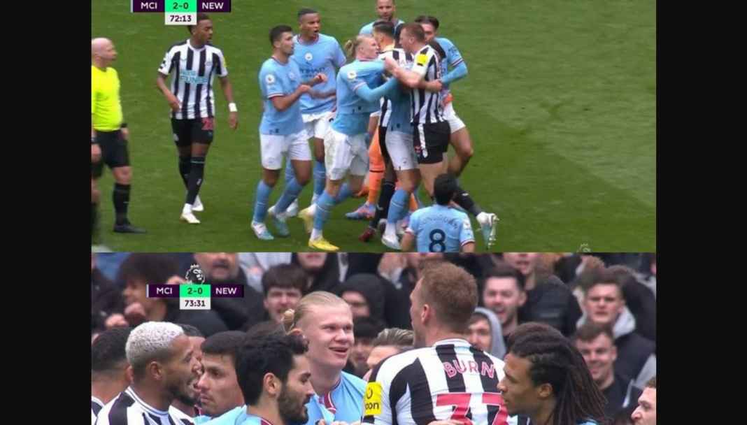 Perkelahian Erling Haaland vs Dan Burn Warnai Kemenangan Manchester City Tadi Malam