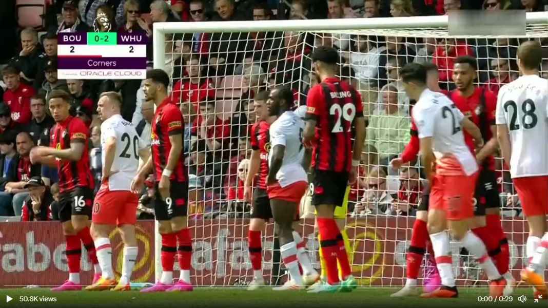 Bournemouth vs West Ham Sesudah Semifinal Eropa, David Moyes Berhasil Beri West Ham Kemenangan ke-9 dan Posisi 13