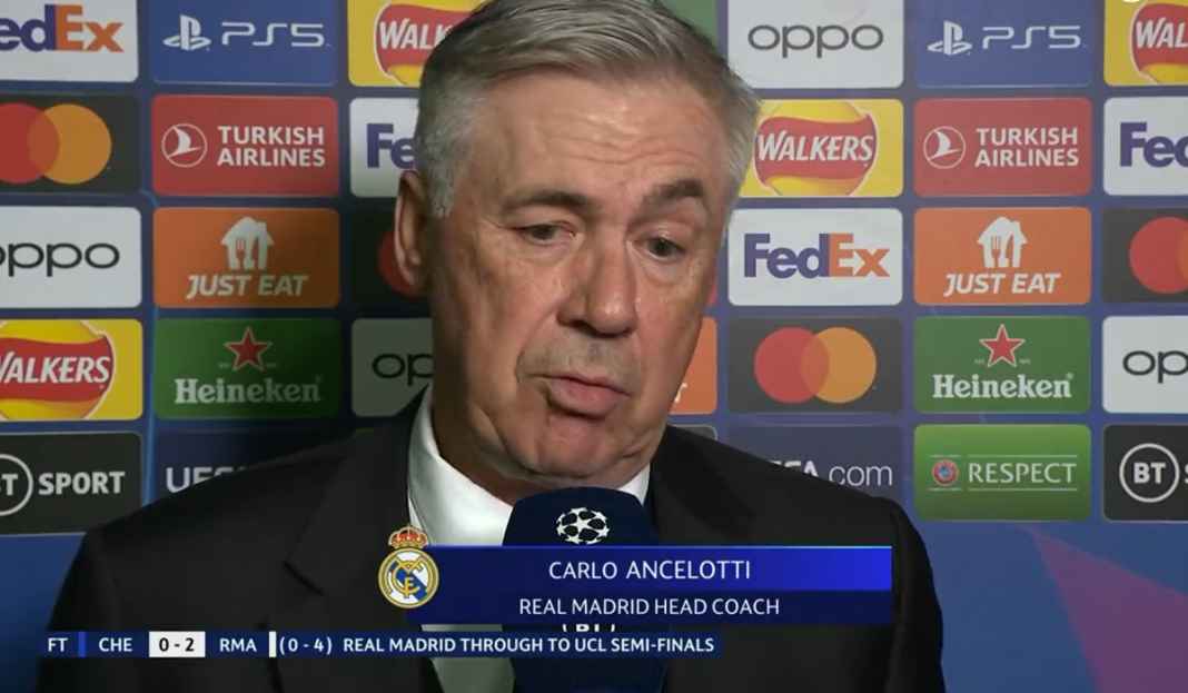 Carlo Ancelotti tentang kemenangan Real Madrid Carlo Ancelotti Sudah Bidik Trofi Liga Champions ke-15 Usai Singkirkan Chelsea