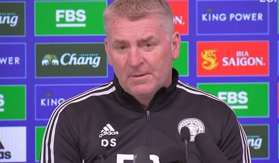 Dean Smith di konferensi pers Leicester City Dean Smith Sebut Leicester Makin Pede Hindari Degradasi Usai Kemenangan Atas Wolves