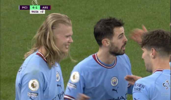 Erling Haaland rayakan gol ke gawang Arsenal Prediksi Fulham vs Manchester City, Saatnya The Citizens Rebut Puncak Klasemen Liga