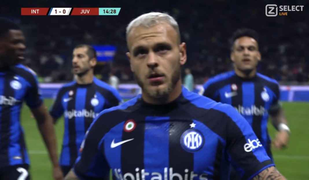 Frederico Dimarco rayakan gol ke gawang Juventus Prediksi Inter Milan vs Lazio, Nerazzurri Usung Misi Menang Demi Hidupkan Asa Empat Besar