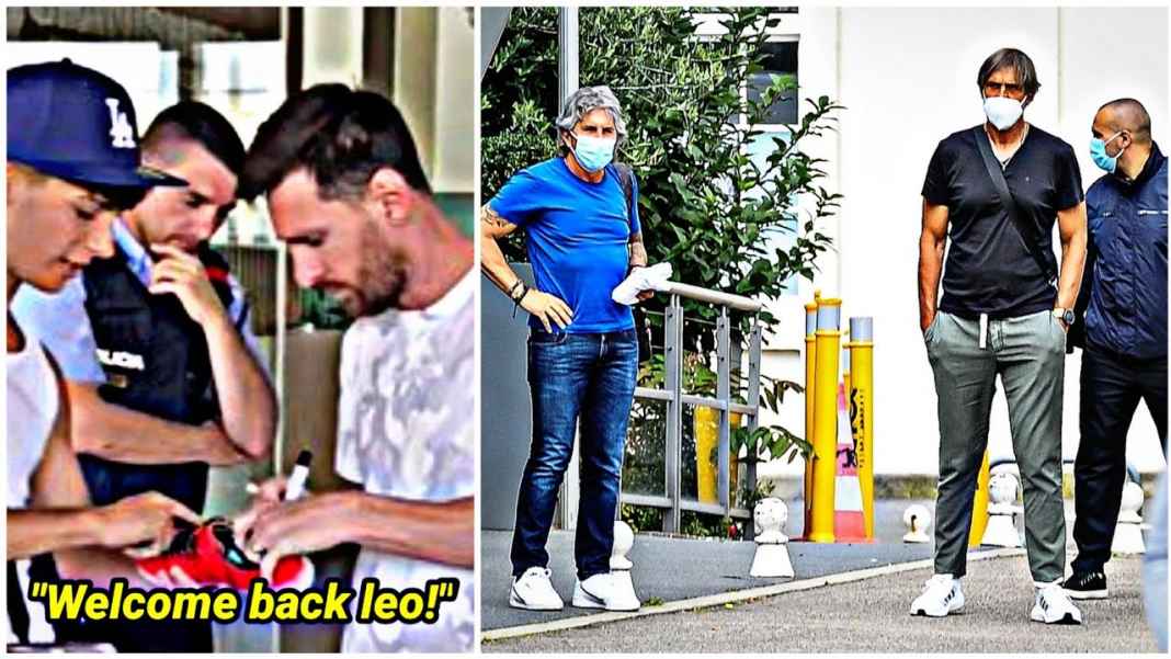 Lionel Messi dan seluruh keluarga saat tiba di kota Barcelona Lionel Messi dan seluruh keluarga saat tiba di kota Barcelona