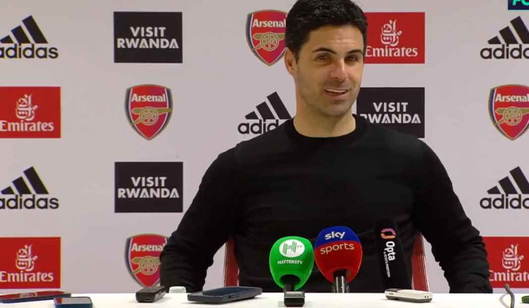 Mikel Arteta dalam konferensi pers Arsenal Mikel Arteta Sangat Senang Dengan Pengaruh Leandro Trossard Bagi Arsenal
