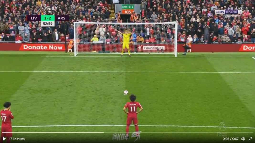Mo Salah penalty Firmino Masuk Terlalu Terlambat, Liverpool Tak Sempat Kejar Gol Ketiga ke Gawang Arsenal