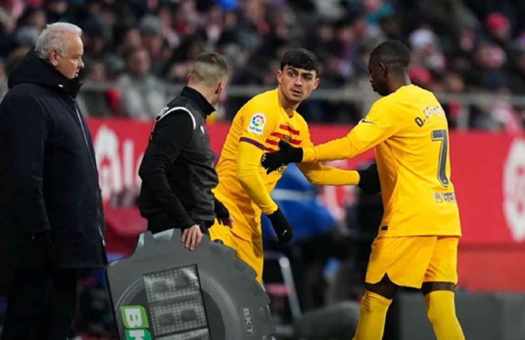 Ousmane Dembele Saat Cedera di Laga vs Girona Ousmane Dembele Saat Cedera di Laga vs Girona