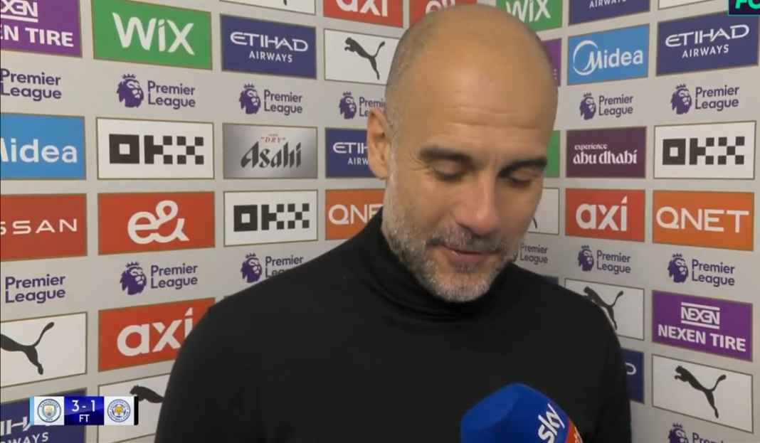 Pep Guardiola bahas kemenangan Manchester City Pep Guardiola Tak Sabar Nantikan Laga vs Arsenal Usai Hancurkan Leicester City
