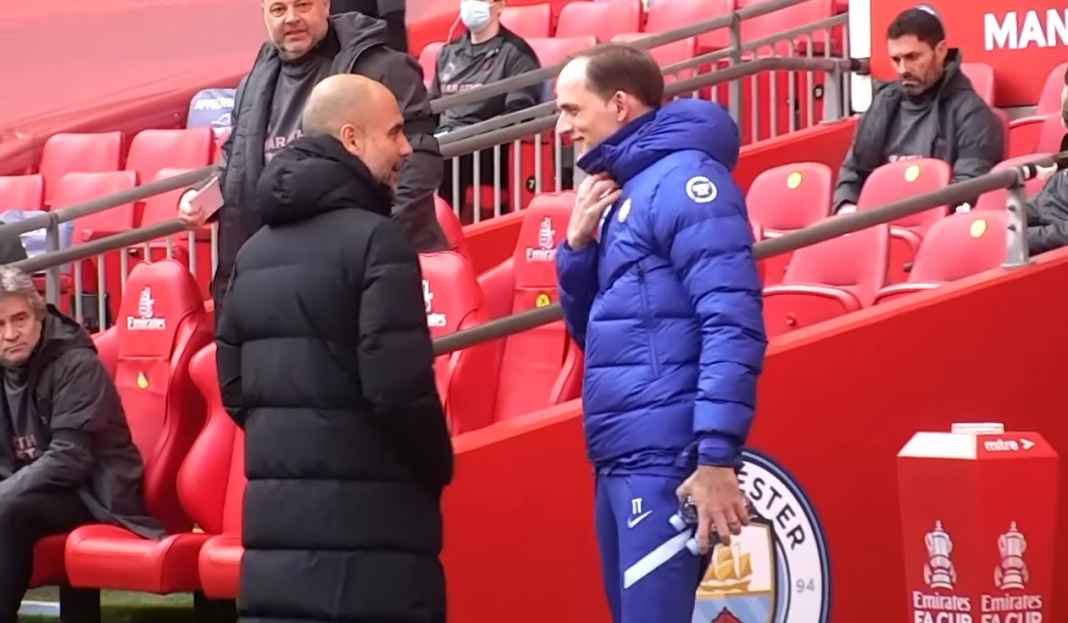 Pep Guardiola saat bertemu dengan Thomas Tuchel Prediksi Manchester City vs Bayern Munchen, Adu Mekanik Dua Tim Penguasan Bola Terbaik