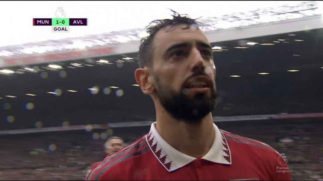 Perayaan gol Bruno Fernandes Manchester United Raih 3 Poin, Tapi Gagal Samai Poin Newcastle Dalam Perebutan Empat Besar Liga Inggris