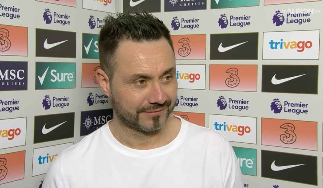 Roberto de Zerbi bicarakan kemenangan Brighton Roberto de Zerbi Merasa Beruntung Latih Para Pemain Brighton Usai Kalahkan Chelsea