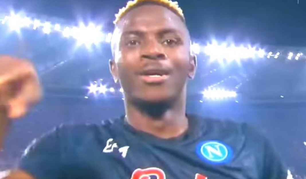 Selebrasi Gol Victor Osimhen untuk Napoli Jumpa AC Milan, Victor Osimhen Bisa Perkuat Napoli Nggak?