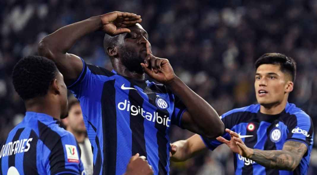 Selebrasi Romelu Lukaku yang memicu kontroversi di leg pertama semifinal Coppa Italia kontra Juventus